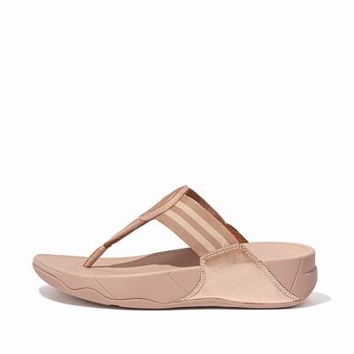 Fitflop Walkstar Webbing Toe-Post - Sandalen Damen - Rosa Gold (VRC869027)